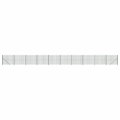Image of vidaXL Wire Mesh Fence with Flange Green 1.6x25 m