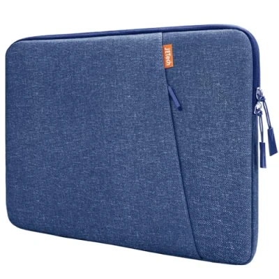 Image of JETech Laptop Sleeve for 13.3 Inch MacBook Air/Pro, 14 Pro M4 / M3 M2 M1 2021 2024, 13 13.6 Notebook, Waterproof Shock Resistant Bag Case with Accessory Pocket (Cobalt Blue)