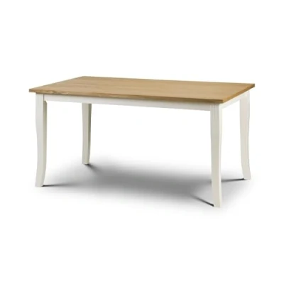 Image of Julian Bowen Dining Table, Ivory/Light Oak, One Size