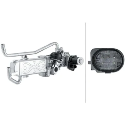 Image of 03P131512B, 03P131512C, 03P131512D, 03P131512E EGR Module HELLA 6NU 358 167 011 Electric with gaskets/seals, cooler valve