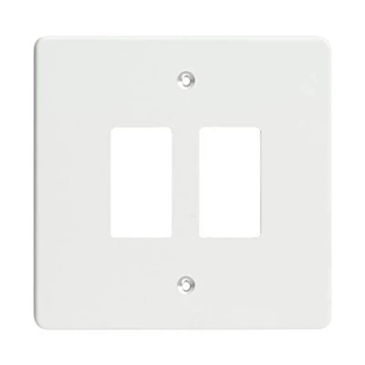 Image of Varilight XDQPG2 PowerGrid Premium White 2 Gang Grid Plate (Single Plate)