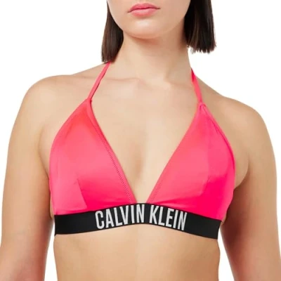 Image of Calvin Klein Swimwear Triangle Bikini top, Women&#039;s, Size: XXL, Signal red