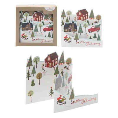 Image of Box of 8 Die Cut British Heart Foundation Charity Christmas Cards Luxury Quality