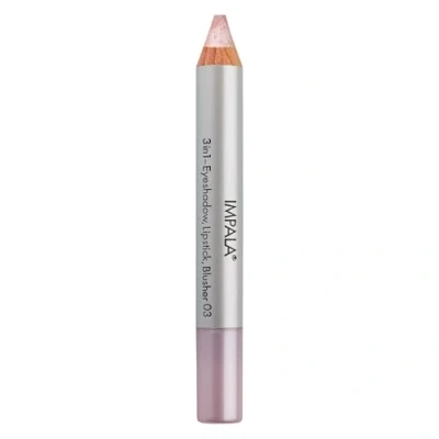 Image of IMPALA 3 in 1 Jumbo Pencil, Color 03 Light Pink Eyeshadow, Lipstick, and Blush Perfect Blending Soft Long Lasting Texture Intense Colors Easy to Apply