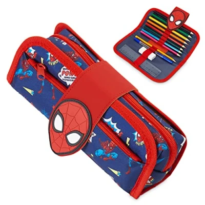 Image of Marvel Boys Pencil Case Spiderman Cases for Kids with Stationery