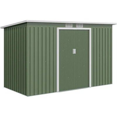 Image of Outsunny Garden Storage Shed Large Store Building Tool Box Container w/Roof Ventilation845 032GN