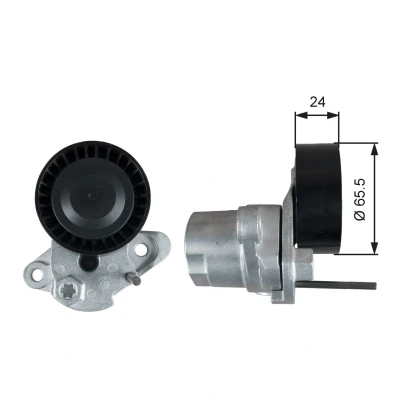 Image of 04E145299E Tensioner Pulley GATES T39387 PowerGrip VOLKSWAGEN: Golf 7, Polo V Hatchback, load up! Van, SEAT: Ibiza 4 Sportcoupe,