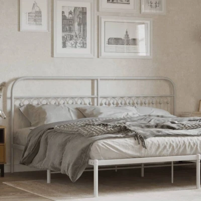 Image of Metal Headboard White 200 cm Vidaxl