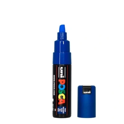 Image of Uni Ball 186351 POSCA marker met extra brede rechthoekige punt, donkerblauw