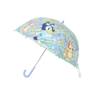 Image of CyP Brands Bluey Children&#039;s Umbrella, Bubble, Transparent, Manual 48 cm, Multicoloured, Official Product, transparent