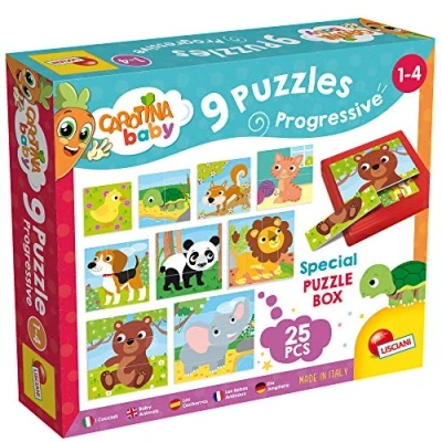 Image of Lisciani 58433 Carotina Baby 9 Progressive Puzzle Pets, Multicolour, One Size