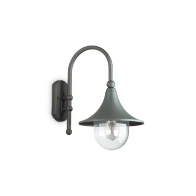 Image of Cima Outdoor Dome Wall Lantern 1 Light Anthracite IP43, E27