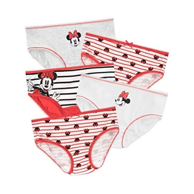 Image of Disney Girls Minnie Mouse Underwear Pack of 5 Red Age 18 to 24 Months