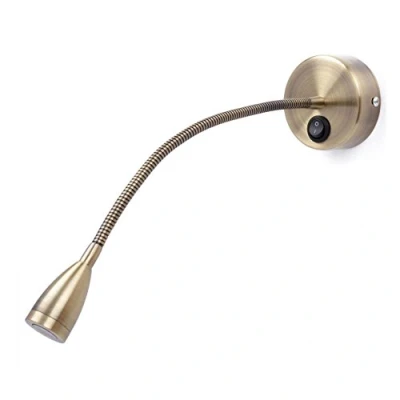 Image of Meanyee Flexible Wall Reading Lights/Bedside Lamp with Switch, 1 * 3 Watt LED, Bronze MY B031