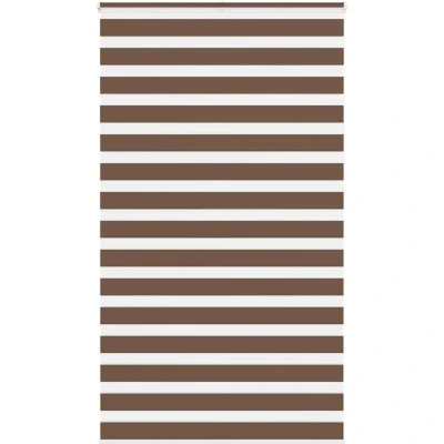 Image of vidaXL Zebra Blind Brown 135x230 cm Fabric Width 130.9 Polyester