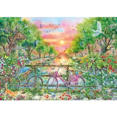 Image of Ravensburger 12001089 Bicycles Amsterdam 1000 pieces jigsaw puzzle for adults and kids age 14 years up,