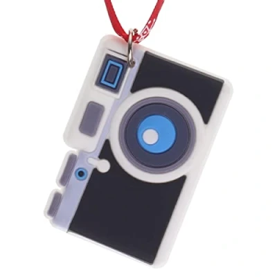 Image of Fun Camera Hanging Christmas Tree Decoration Silicone Ornament Novelty Bauble Stocking Filler Secret Santa Colourful Multicoloured Small Gift Funny