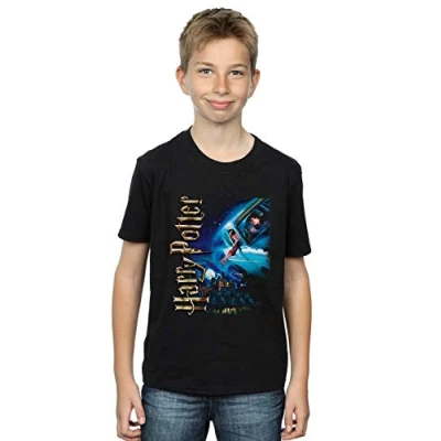 Image of Harry Potter Boys Smiles at Hogwarts T Shirt Black 5 6 Years