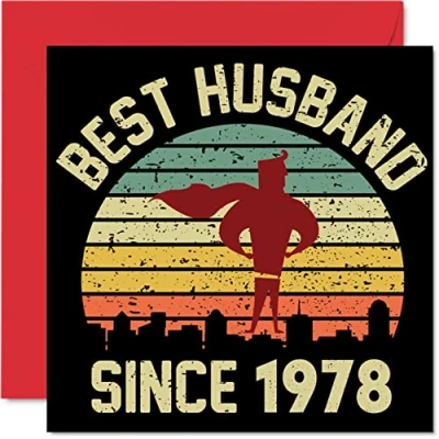 Image of 46th Anniversary Card for Husband from Wife Best Since 1978 I Love You Gifts, Happy Wedding Cards Partner, 145mm x Greeting Forty Sixth Anniversaries