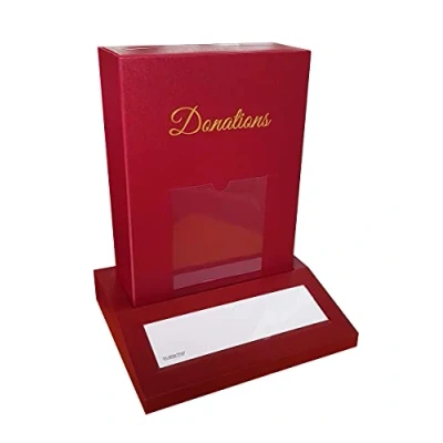 Image of ScatterPod Donation Pod &amp; Stand Maroon Secure Charity Fundraising Donations Box