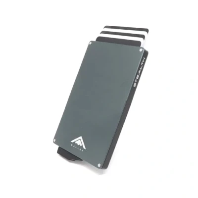 Image of Stealth Wallet Smart Minimalist Card Holders RFID/NFC Blocking Pop Up Wallets with Gift Box Slim Lightweight Credit Cards (Grey)