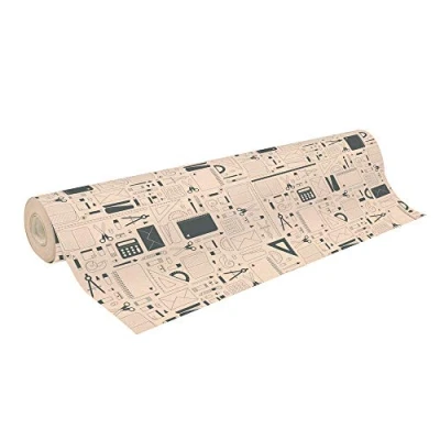 Image of Clairefontaine Ref 223809C Recycled Kraft Printed Paper Roll (Single Roll) 70cm Width x 50m Length, 70gsm 100% Stationery Design