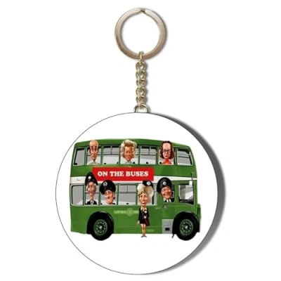 Image of Gift Insanity ON THE BUSES FAN ART GREEN BUS CHARACTERS 55mm Keyring Bottle Opener