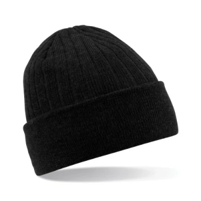 Image of Beechfield Thinsulate Beanie Hat Colour=Black Size=O/S