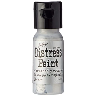 Image of Ranger TDF52968 Distress Paint Flip Top, Multi Colour, 1 oz, Brushed Pewter