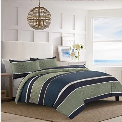 Image of Luxury Printed Duvet Cover Set Easy Care Washable Bedding With Matching Pillow New Home Gift Sets (Nathan Blue, King (U.K. Standard))