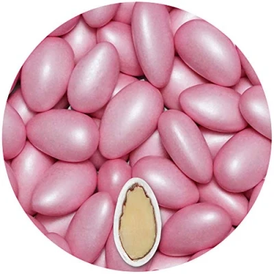Image of EinsSein 0,5kg Sugared Almonds Baptism Conchiglia Pink Pearl Sugar Sweets Almond Dragees dragee Cake Balls Candy Coated Sweet for Weddings Favours Gift Box sugred fillers Chocolate Chocolates