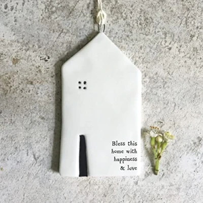 Image of East of India House Porcelain Hanger Bless this home, New Home Wall Decoration, Moving Hanging Gift, Gift For Friends Family