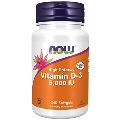 Image of Now Foods, Vitamin D3 Depot, 5,000IU, Cholecalciferol, Highly Dosed, 1 Capsule Every 5 Days, 240 Softgels, Lab Tested, Soy Free, Gluten Non GMO