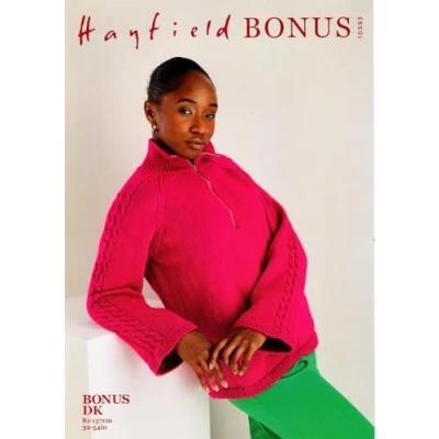 Image of Hayfield Bonus DK Knitting Pattern, 10593 Sweater