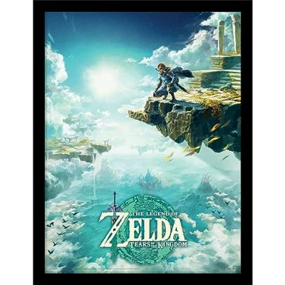 Image of Pyramid International The Legend of Zelda Poster in Frame (Hyrule Skies Design) Wall Art 30x40cm Official Merchandise
