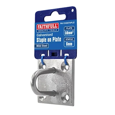 Image of Faithfull FAICHGSTAPLE Galvanised Steel Staple On Pre Drilled Plate (50 x 50mm)