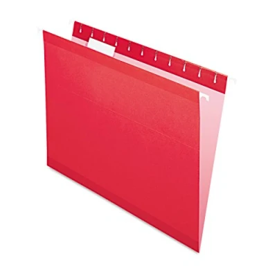 Image of Pendaflex Reinforced Hanging File Folders, Letter Size, Red, 1/5 Cut, 25/BX (4152 RED)