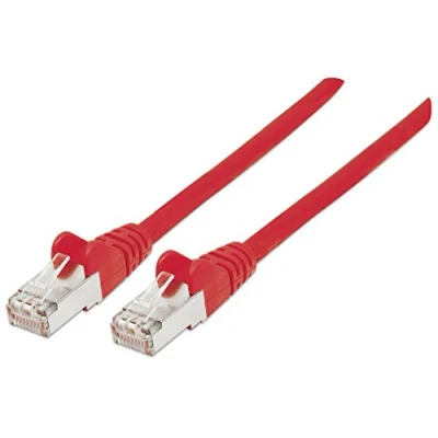 Image of Intellinet Network Patch Cable, Cat6A, 10m, Red, Copper, S/FTP, LSOH / LSZH, PVC, RJ45, Gold Plated Contacts, Snagless, Booted, Polybag