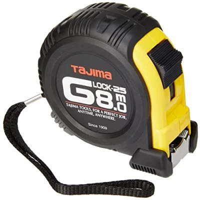 Image of Tajima G5P80MY &quot;G Lock&quot; Measuring Tape, Black/Yellow, 8 m x 25 mm