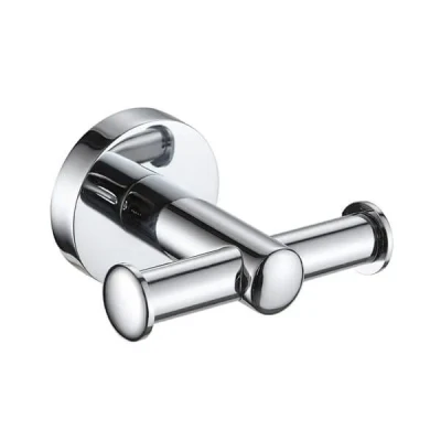 Image of Wall Mounted Bathroom Accessories Stainless Steel Polished Chrome Modernity (Double Robe Hook)
