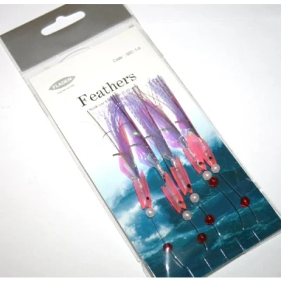 Image of Fladen 5 hook Pink Hokki Tail Rig size 1/0 hooks qty x 1