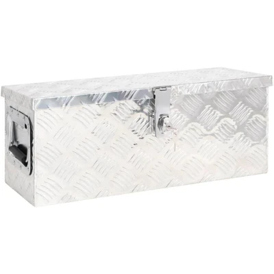 Image of vidaXL Storage Box Silver 60x23.5x23 cm Aluminium