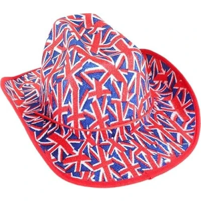 Image of Toyland® Union Jack Flag Design Velvet Cowboy Hat British Fancy Dress Celebrations