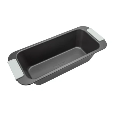 Image of Laura Ashley Non Stick Loaf Tin 3 LB, Dishwasher Safe, Oven Safe Tin, Freezer Bakeware, Sage Green Silicone Handles, Pale Charcoal for Cooking and Baking (PFAO/PFAS Free)