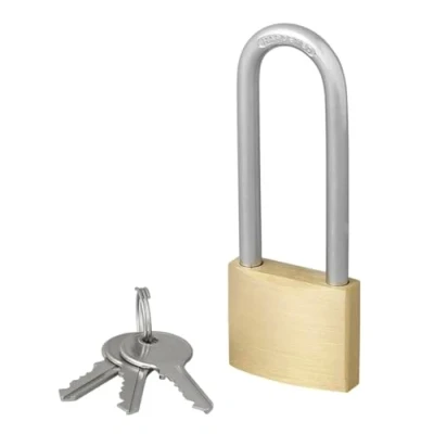 Image of Heavy Duty Padlock Long Shackle with Keys, Outdoor High Security Padlock, Key for Shed, Warehouse, Garage, Garden, Gate 40mm
