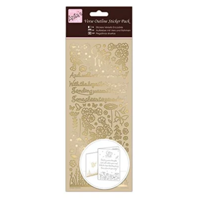 Image of Anitas Outline Stickers, Verses, Get Well, Gold, For Scrapbooking, Card Making, Kids Play, Homework, Art, Craft, Embelish, Decorative, Paper, Card, Glass, Metal, Plastic, Foam