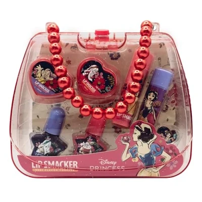 Image of Lip Smacker Snow White Tote Bag Set, 8 Piece Make up Set for Kids with Balms, Nail Polish, Shimmer Creams and Accessories, in a Cute Mini Bag, Disney Princess Gifts