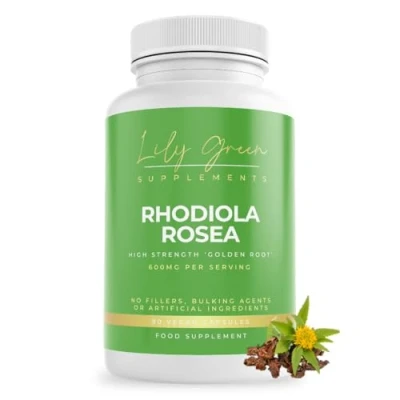 Image of Lily Green Rhodiola Rosea 600mg per Capsule 90 Vegan Capsules High Strength Adaptogenic &amp; Cognitive Support No Artificial Additives Made in UK