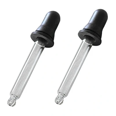 Image of Medisure Healthcare Medical First Aid Lab Eye Dropper Clear Glass Pipette x 2 Tubes