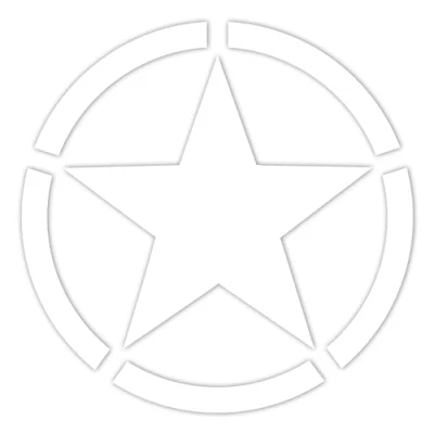 Image of Finest Folia Set of 2 Car Stickers, Army Star Sticker Film for Car, Motorcycle, Trailer, US Star, Self Adhesive, Weatherproof Accessories, K167 (Glossy White, 10 x cm)